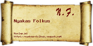 Nyakas Folkus névjegykártya